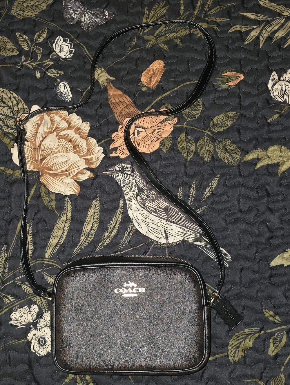 Coach Dark Brown and Black Jamie Camera Crossbody Bag
